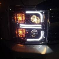 Recon 264296BKC Projector Headlights OLED Halos, DRL - Smoked & Clear Lens 15-19 Duramax
