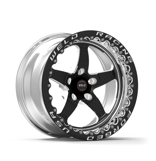 Weld Racing RT-S S71 17x11 / 5x115mm BP / 5.8in. BS Black Drag Wheel (Medium Pad) - Black Single Beadlock #71MB7110W58F