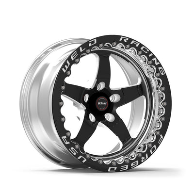 Weld Racing RT-S S71 17x11 / 5x115mm BP / 5.8in. BS Black Drag Wheel (Medium Pad) - Black Single Beadlock #71MB7110W58F